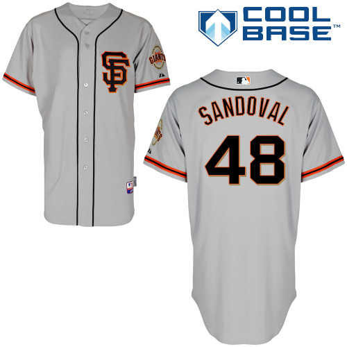 Pablo Sandoval #48 Youth Baseball Jersey-San Francisco Giants Authentic Road 2 Gray Cool Base MLB Jersey